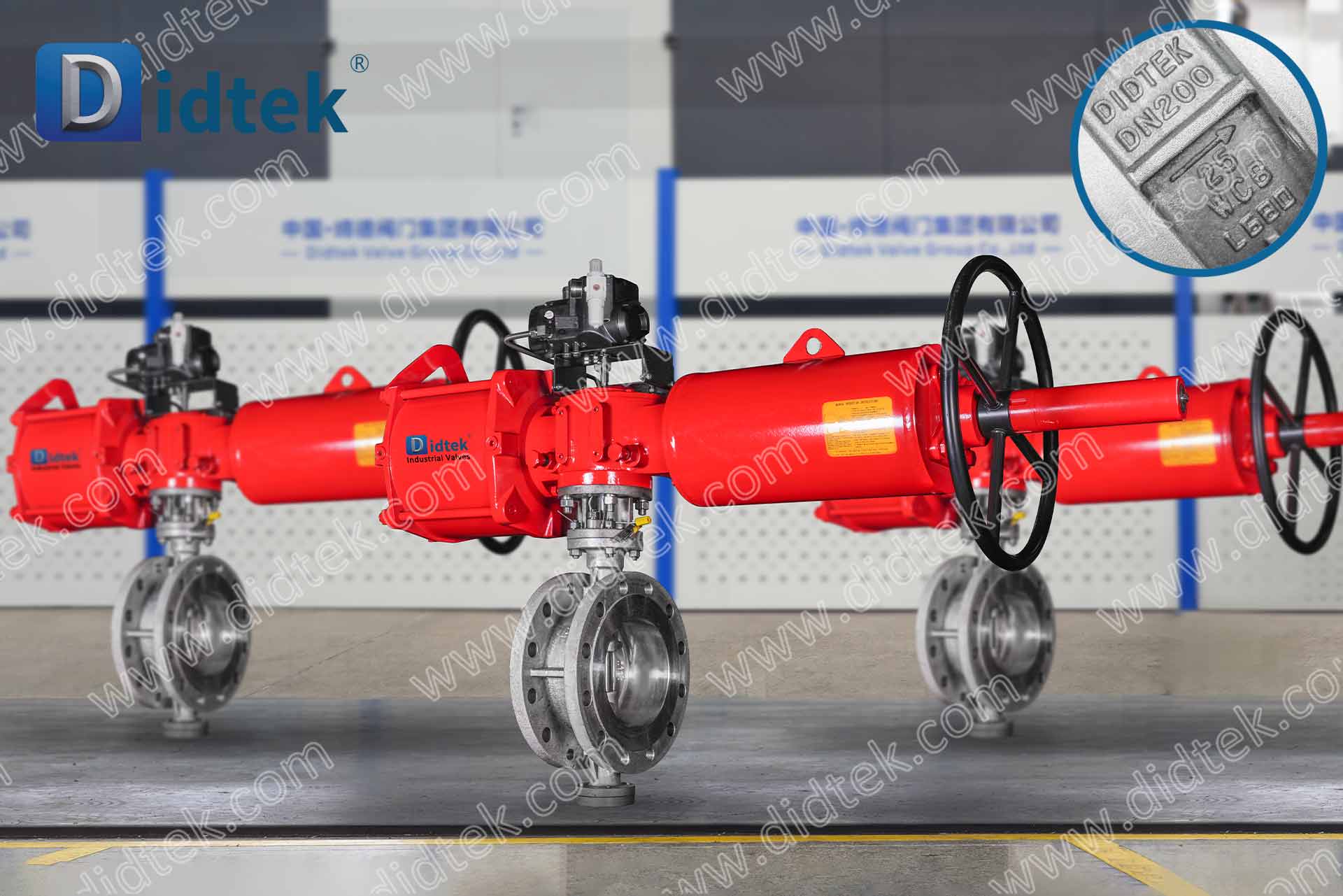 Válvula borboleta pneumática tripla de ação simples M-16 DIDTEKTOFBV com TI