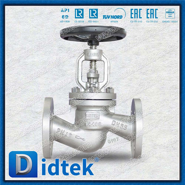 DIN Globe Valve-DN50 1.4408 Flange das rodas manuais