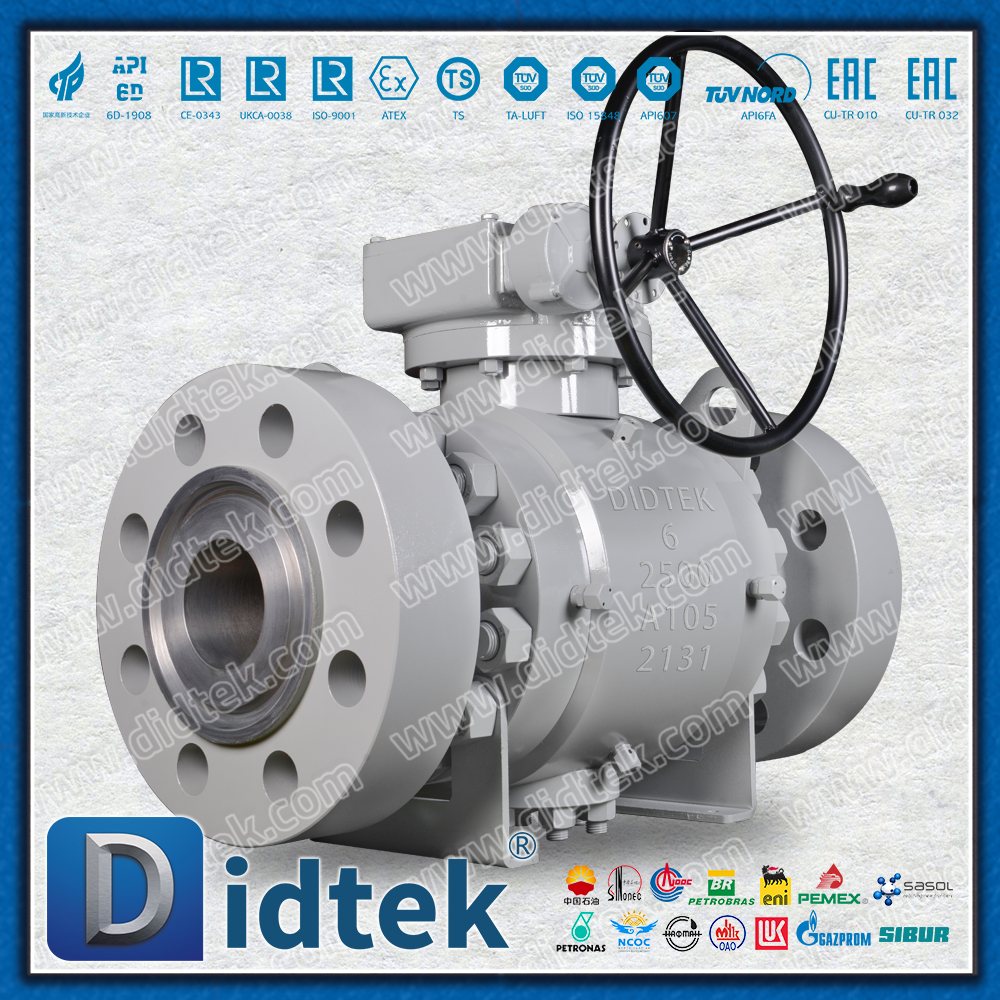 Didtek Flange 6 polegadas 2500LB forjou válvulas de esfera munhão DBB