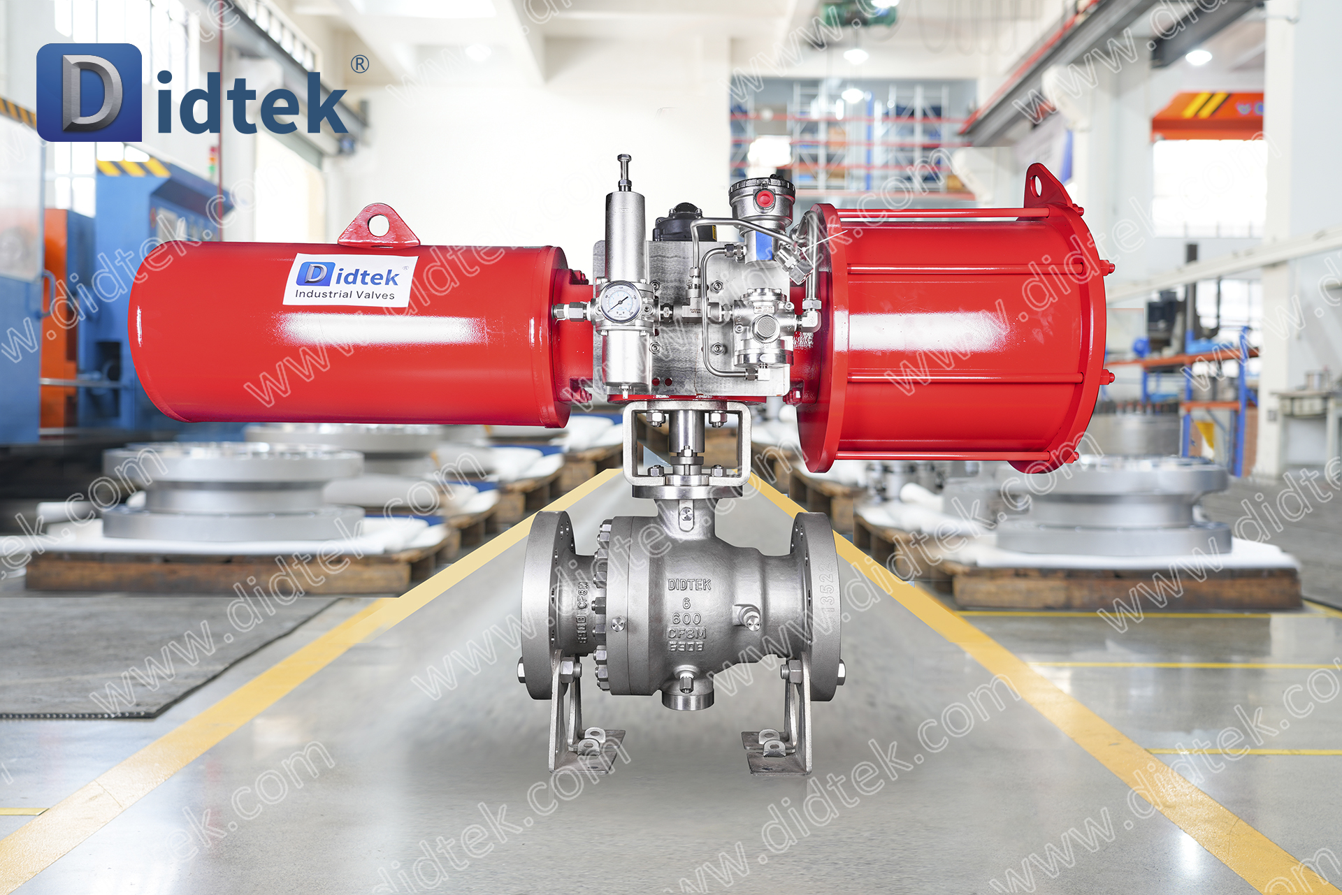V&aacute;lvula de esfera pneum&aacute;tica com flange Didtek CF8M