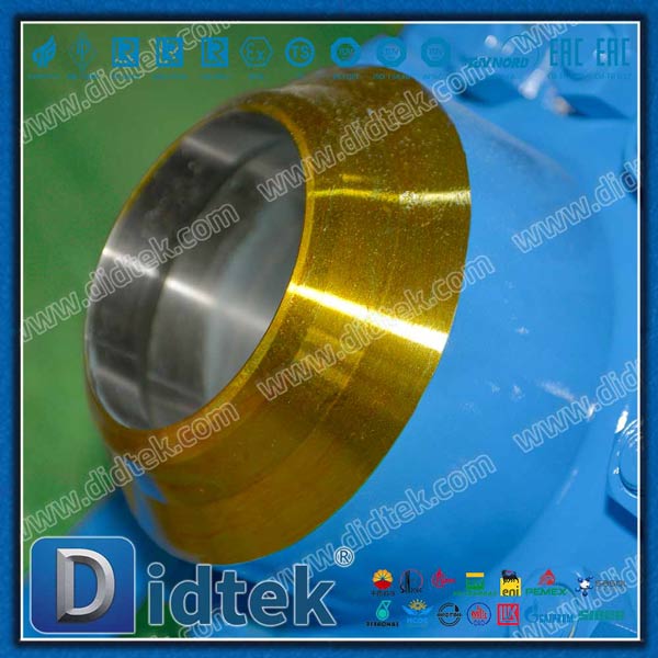 Caixa de engrenagens Butt soldado DN150 3pcs Válvula de esfera de trunnion de metal