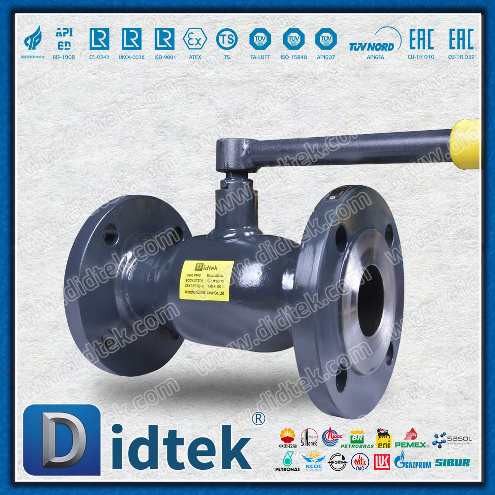 Válvula de esfera totalmente soldada do selo macio ST37.8 de aço inoxidável PTFE SS304