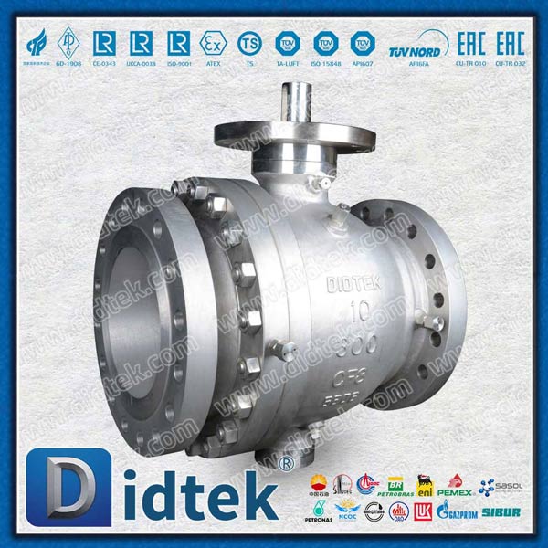 Classe 300 CF8 forjado 2pcs Metal Sated Ball Ball Válvula