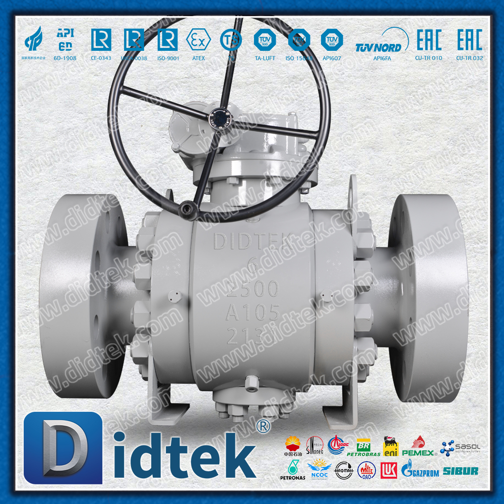 Didtek Flange 6 polegadas 2500LB forjou válvulas de esfera munhão DBB