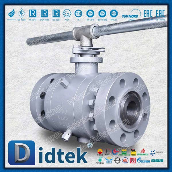 Fluxo anti-estático de 2 polegadas Tek Peek Seat Trunnion Ball Valve Fornesters