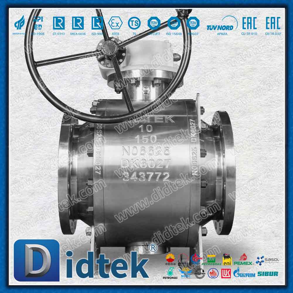 Válvula de esfera munhão Elgiloy com vedação labial Inconel Alloy625