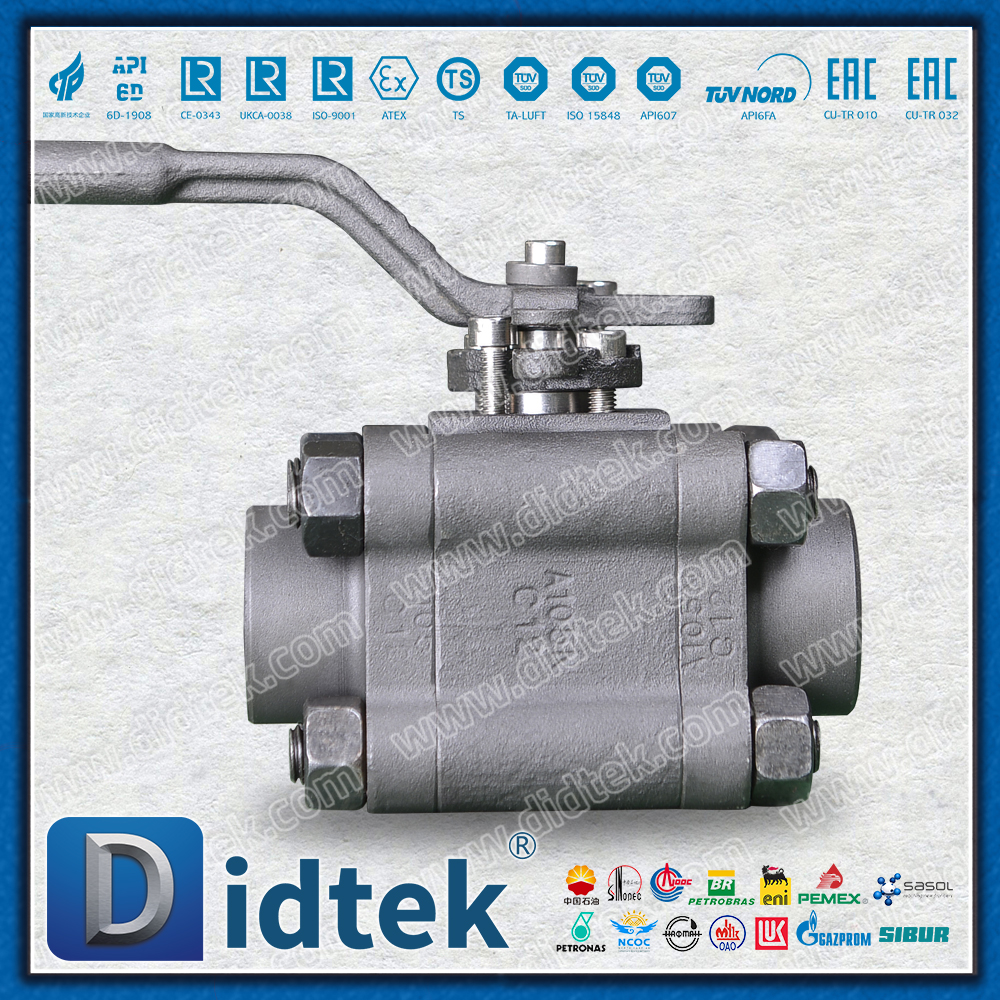 3 PCS A105N rosca de assento reforçada PTFE válvula de esfera forjada