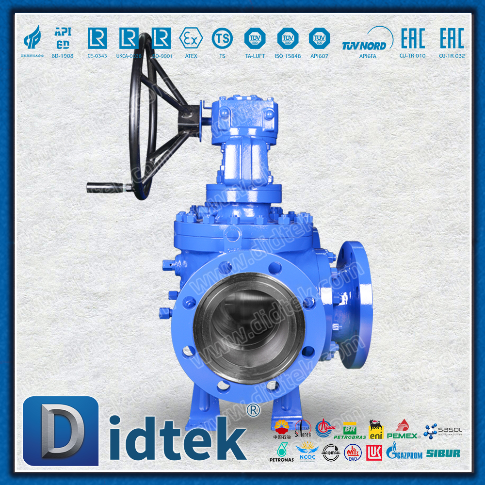 Válvula de esfera de três vias com interface tipo L de furo completo Didtek WCB