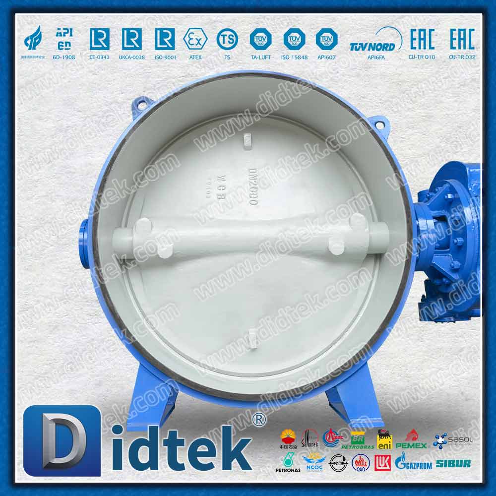 Válvula borboleta de deslocamento triplo DIN Wafer de tamanho grande DN2000