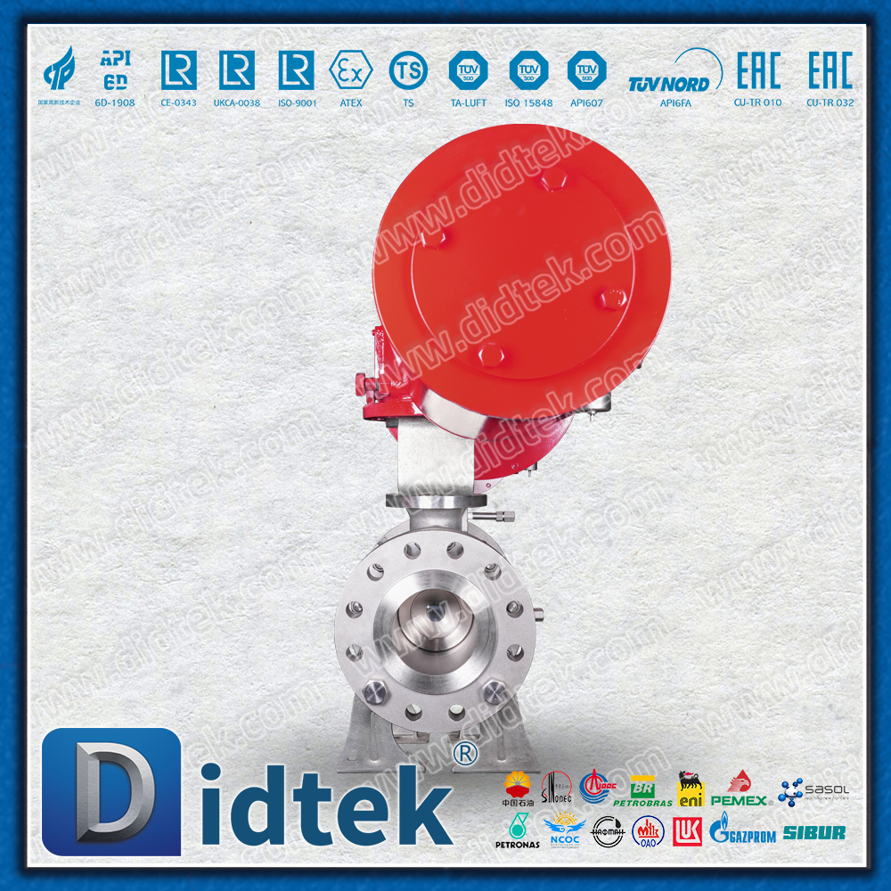 Válvula de esfera pneumática com flange de furo completo CF8M