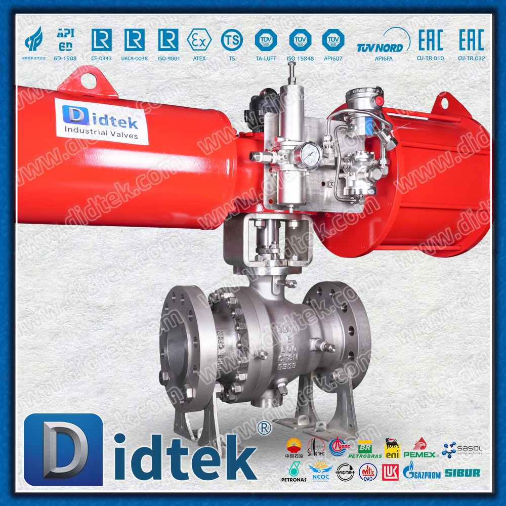 Válvula de esfera pneumática com flange de furo completo CF8M