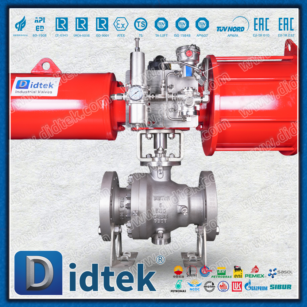 Válvula de esfera pneumática com flange de furo completo CF8M